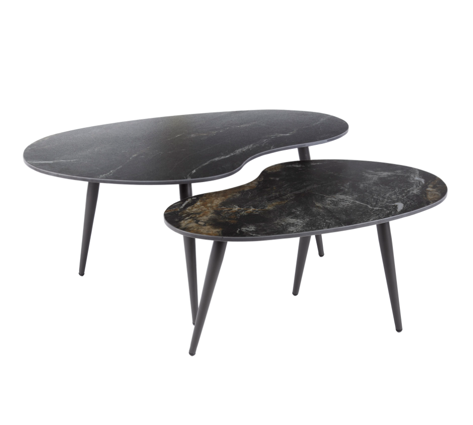 Salontafel set/2 niervormig fossil