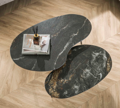 Salontafel set/2 niervormig fossil